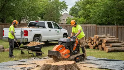 Professional stump removal service in Chicago, IL by Chop Chop Tree experts removing old tree stumps