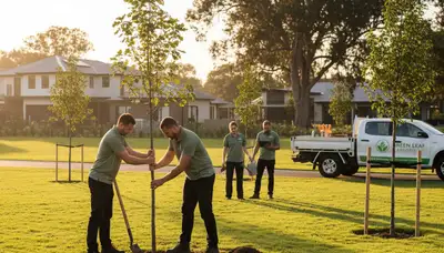 Arborist planting new tree in Chicago IL for Chop Chop Tree professional planting services