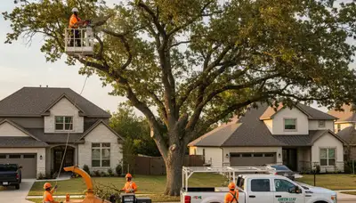 Arborist performing professional tree removal in Chicago, IL for Chop Cut Tree Services